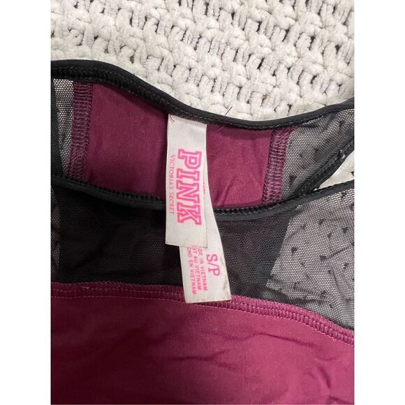 Pink Victoria’s Secret maroon and white sports bra women’s size small - Picture 4 of 4